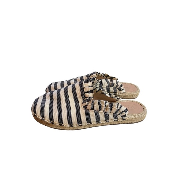Kate Spade Laila Black/Cream Ruffle Espadrilles Mule I Size: 8.5M - Picture 1 of 11